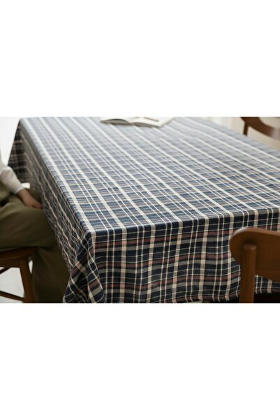 TECHTACT Cotton Plaid Tablecloth 140X140 cm Easy to Clean, Suitable for Kitch...