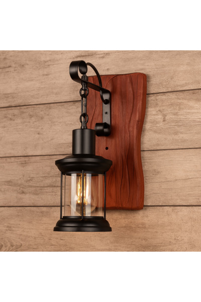 genernic Rustic Wooden Wall Sconce with E27 Bulb Holder – 15×35 cm