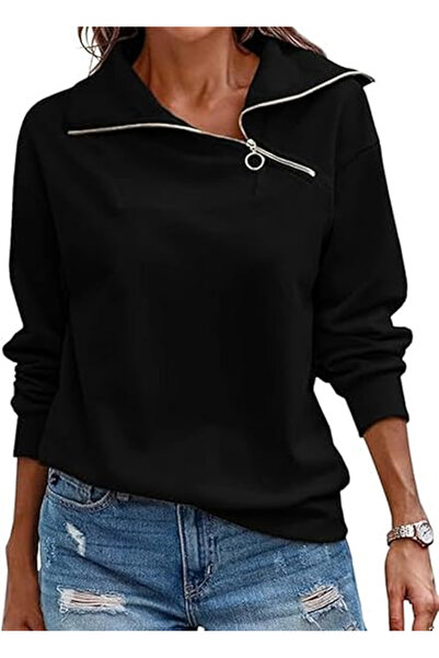 OEM Women's casual blouse, long sleeve top, black M