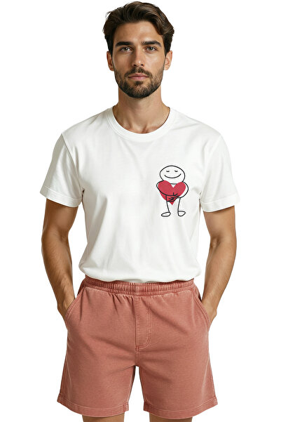 Color Luxe Cute Figure Hugging Heart Minimalist Printed Design Premium Men's ...