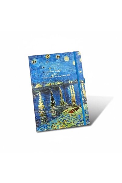 MODA A5 Van Gogh Temalı Özel Tasarımlı Defter İpli Çizgili Yumusak Hamur Sanat