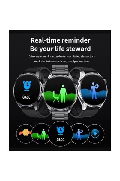 zyteq ZYTEQ Smartwatch, 1.46 inch HD screen, heart rate and blood pressure monitoring, black
