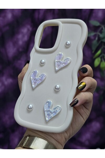 Magic Ring Vivo Y16 Compatible Shiny Heart & Pearl Detailed Soft Stylish Phone Case