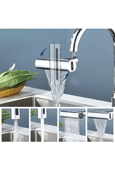 OferteTop Universal Faucet Head, Waterfall Effect, 360° Rotation, Water Saving
