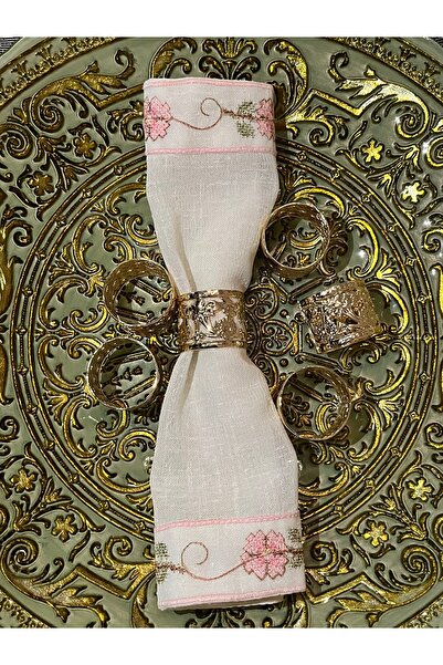 İsmet toka 6 Pcs - Pattern Napkin Holder Metal Christmas (Stainless) - Metal Accessory