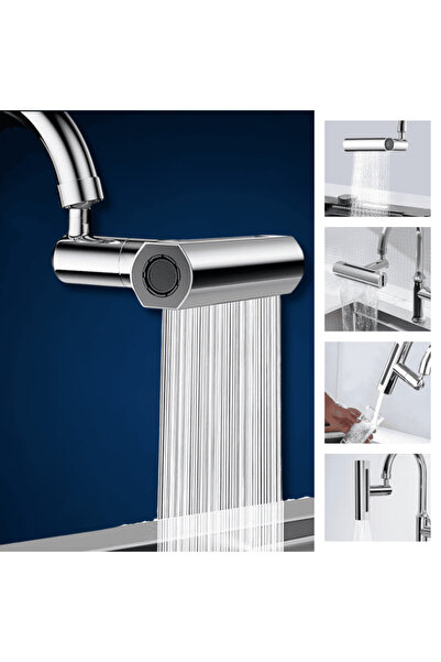 OferteTop Universal Faucet Head, Waterfall Effect, 360° Rotation, Water Saving