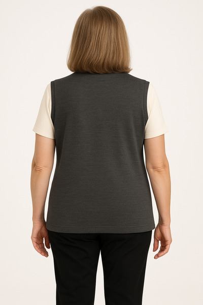 Mutlu City Women's Middle-Aged and Elderly Tight Weaving Stone Embroidered Thin Mother Knitwear Vest 1195