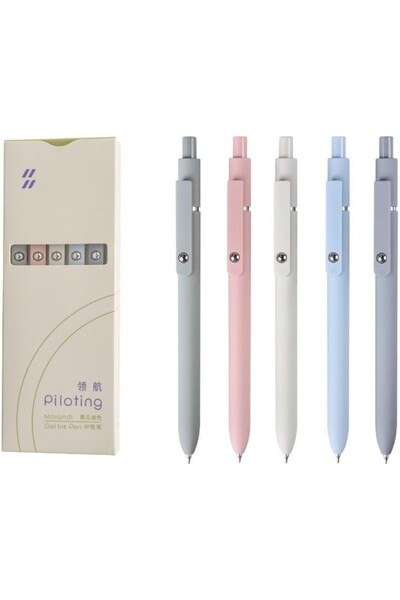 AyrStore Zennyth Mavi Mürekkepli Piloting Jel Kalem 5'li - Morandi