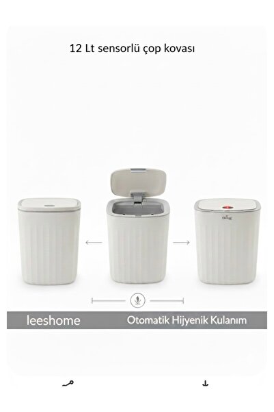 LeesHome 12 Lt Hareket Sensörlü Sessiz Açma Kapatma Çok Amaçlı Çöp Kutusu 2 A...