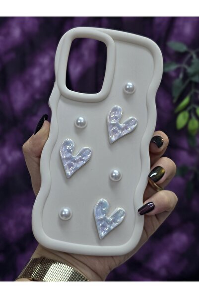 Magic Ring Vivo Y16 Compatible Shiny Heart & Pearl Detailed Soft Stylish Phone Case