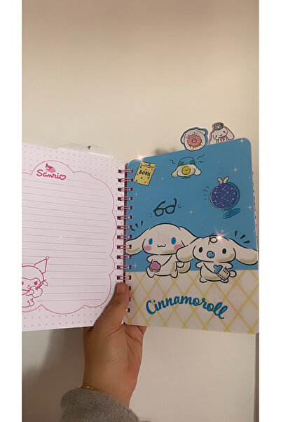 synshop Cinnamoroll Striped Spiral Notebook with Bookmark School Office Stationery Necessities Luxury Gift