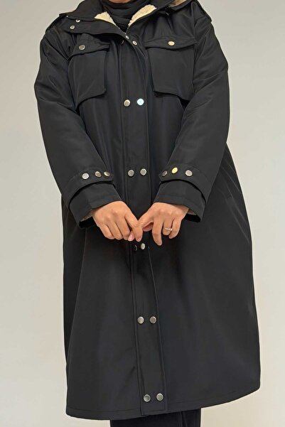 Eslina 43061 Μεγάλο μέγεθος με καλυμμένη τσέπη με φερμουάρ Bondit Cap - Μαύρο