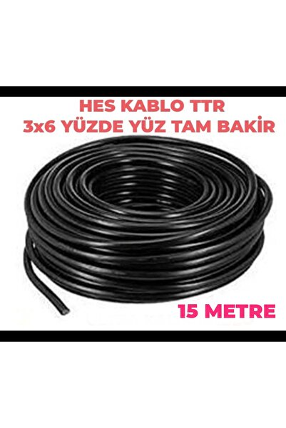 HES KABLO TTR YÜZDE YÜZ TAM BAKİR 3X6 (1-50 METRE ARASI) (3X6 TTR TAM BAKIR) ...