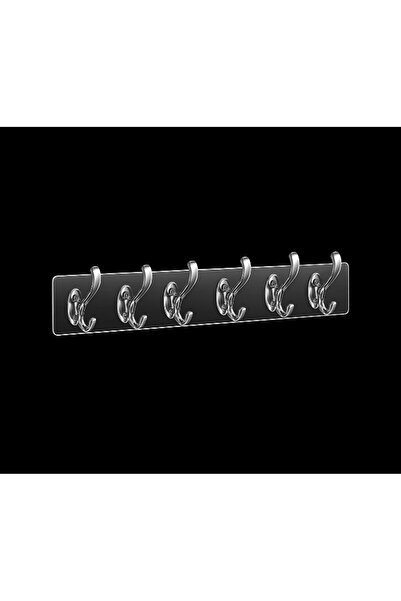 Sardıcı Adhesive Transparent Shelf with 6 Hooks