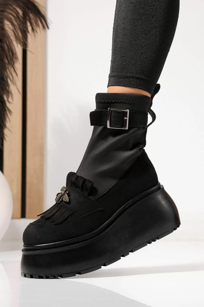 Zaira Ghete dama captusite negre din piele ecologica intoarsa Venus #23160 - 39