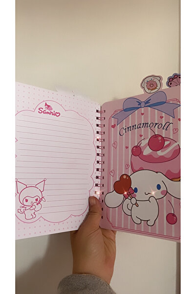 synshop Kuromi My Melody Striped Bookmark Spiral Notebook School Office Stationery Necessities Luxury Gift