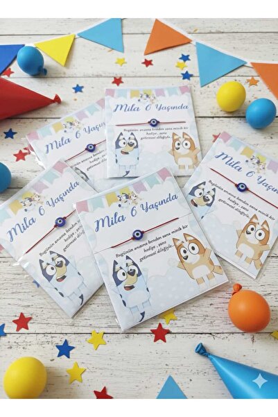 MAV BABY Bluey Konsept Kişiye Özel Isimli Şans Bilekliği Doğum Günü Hediyesi ...