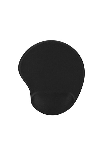 usin Oval Black Patternless Non-Slip Base Computer Notebook Mouse Pad with Wrist Support -Mausa Pad