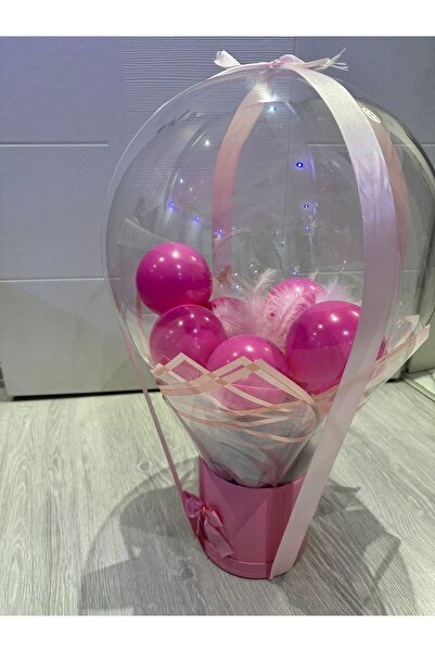 MG بالون بوبو الوردي مع صندوق وردي مقاس 24 بوصة