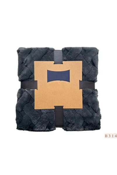 Reiashn Narin Velvet Fur Blanket (200*230 CM) Dark Gray