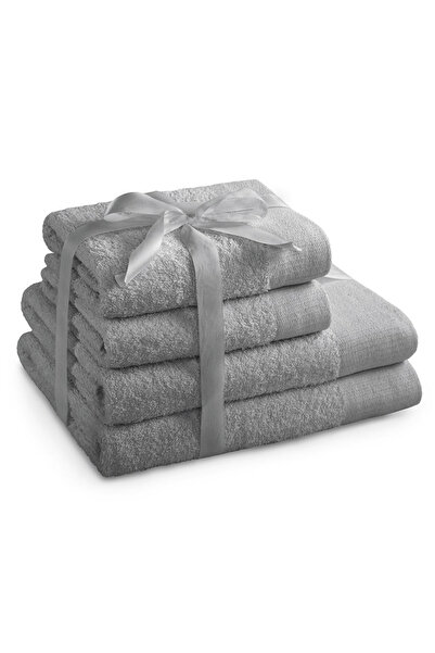 Amelia Home Set of 4 bath towels, 100% cotton, 450 g/m2, Amari, 2x70x140 cm, 2x50x100 cm, grey