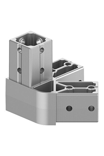 okifix 40x40 mm Kutu Profillerle Uyumlu 45° Dar Açılı Sol Yönlü Üç Yollu Köşe...