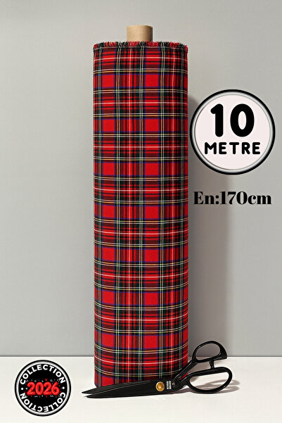 BELMODMODA Новорічна тканина з шотландським візерунком, ширина 170 см