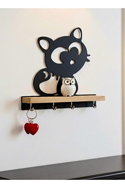 BY AHŞAP DEKOR SEVİMLİ DOSTLAR Duvar Anahtarlığı ve Raf Serisi