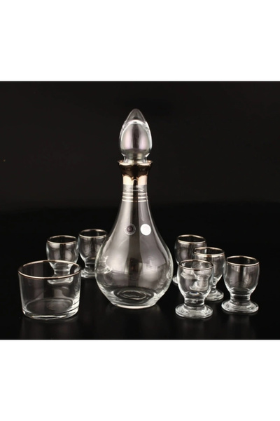 AbkaKristal 752-309 ZEMZEM TAKIMI AĞIZ CİDAR PLATİN DEKOR 8 PARÇA 6 KİŞİLİK