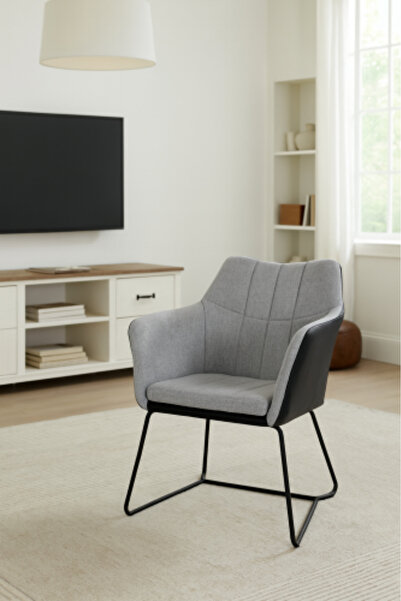 HOMEZ NEED كرسي جلوس عصري مريح بقاعدة معدنية