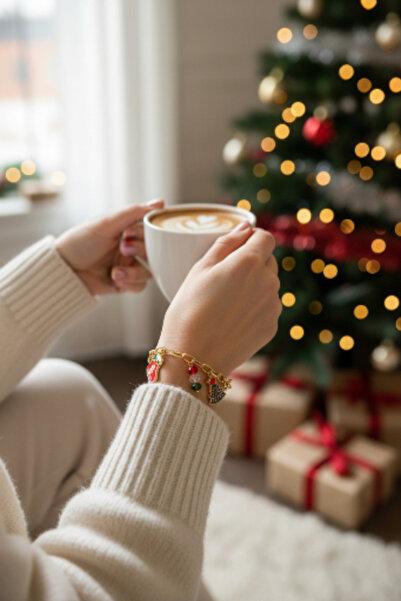 Alyas Aksesuar سوار سلسلة ذهبي اللون بتصميم السنة الجديدة