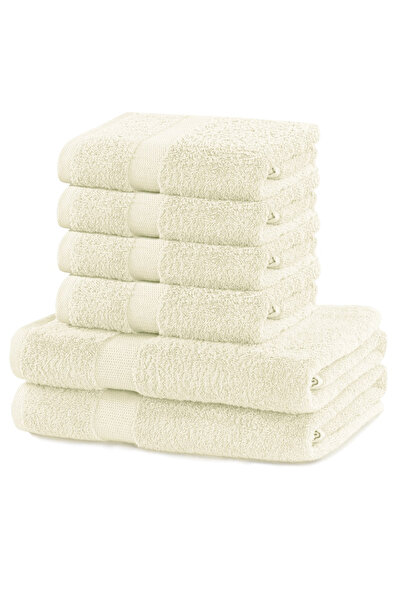 Deco King Set of 6 bath towels, 100% cotton, 525 g/m2, Marina, 2x70x140 cm, 4x50x100 cm, ecru
