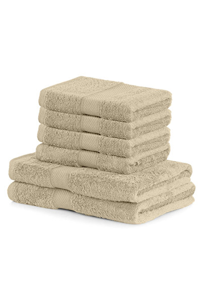 Deco King Set of 6 cotton bath towels, Bamby, 425 g/m2, 2x70x140 cm, 4x50x100 cm, beige