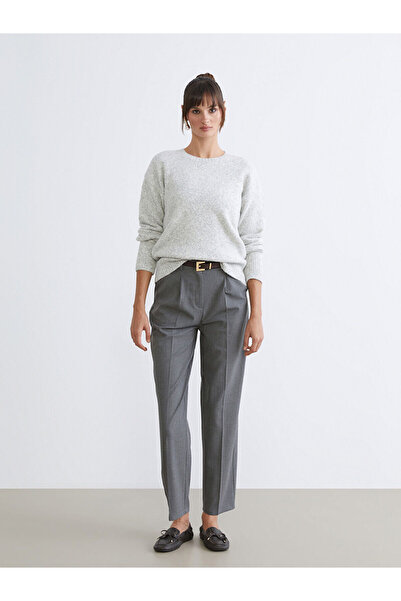 LC Waikiki Anthracite Carrot Fit Women's Pleated Trousers