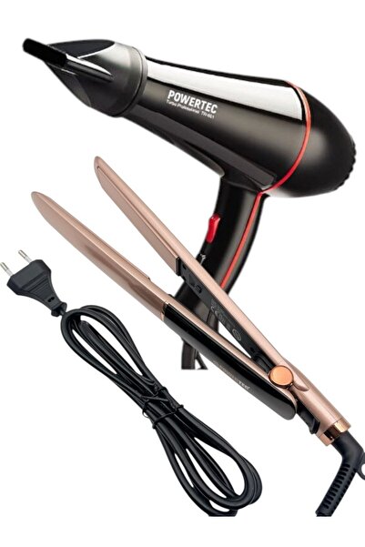 POWERTEC Tr 601 Professional Blow Dryer + Tr-2860 Ceramic Hair Styler Straightener
