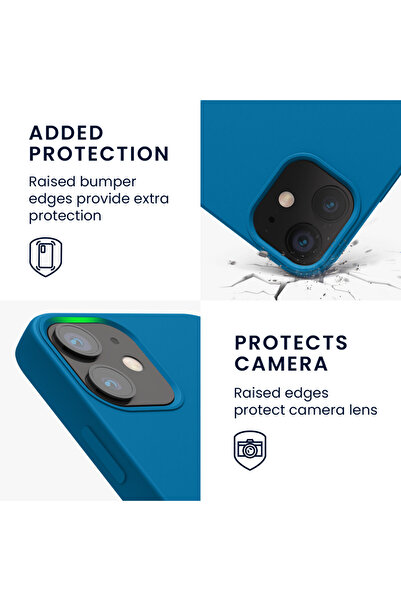 KWmobile Case for Apple iPhone 12 Mini, Silicone, Blue, 52640.228