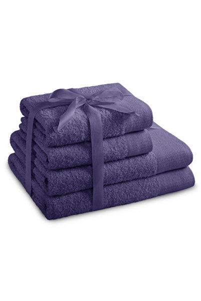 Amelia Home Set of 4 bath towels, 100% cotton, 450 g/sqm, Amari, 2x70x140 cm, 2x50x100 cm, purple
