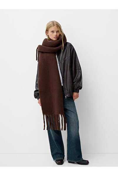 Wearflawless Eșarfă de iarnă cu ciucuri groase Wearlawless, cadou de Crăciun, eșarfă de Crăciun