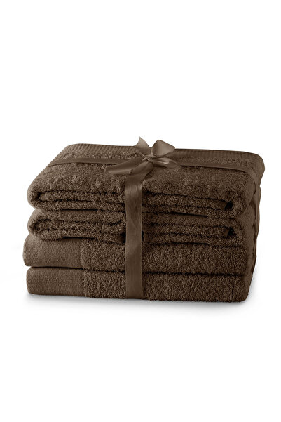 Amelia Home Set of 6 bath towels, 100% cotton, 450 g/m2, Amari, 2x70x140 cm, 4x50x100 cm, brown