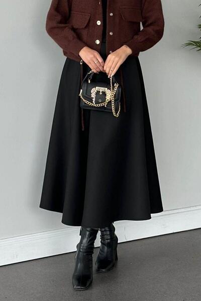 Şulemoda Giyim Çan Scuba Skirt Black