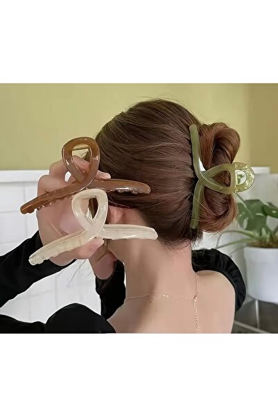 NO BRAND Vintage kadın mandal toka retro büyük boy toka