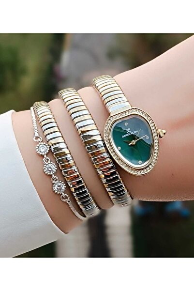 Daniel Klein Orjinal 2 Yıl Garantili Yılan Modeli Çelik Kordonlu Kadın Kol Sa...