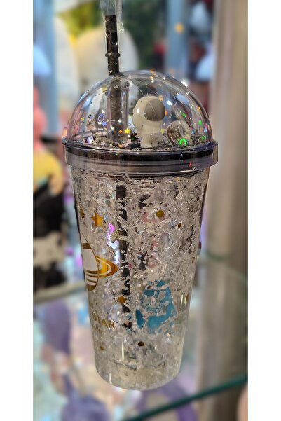 ada çanta kırtasiye Illuminated Model Fancy Lid Plastic Cup with Straw 470ml Ad63626