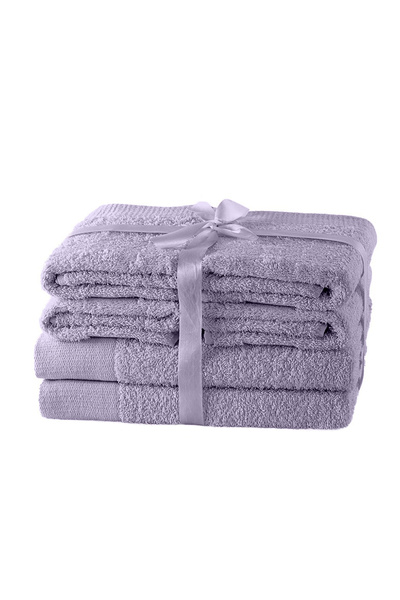 Amelia Home Set of 6 bath towels, 100% cotton, 450 g/m2, Amari, 2x70x140 cm, 4x50x100 cm, lilac