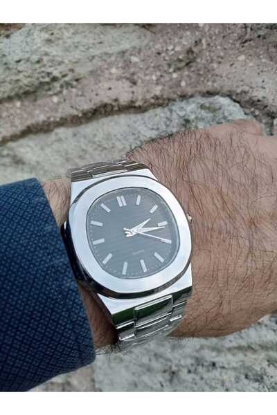 Brality Pate Model Steel Cord Men's Wristwatch- Silver Case- Silver Color Cor...