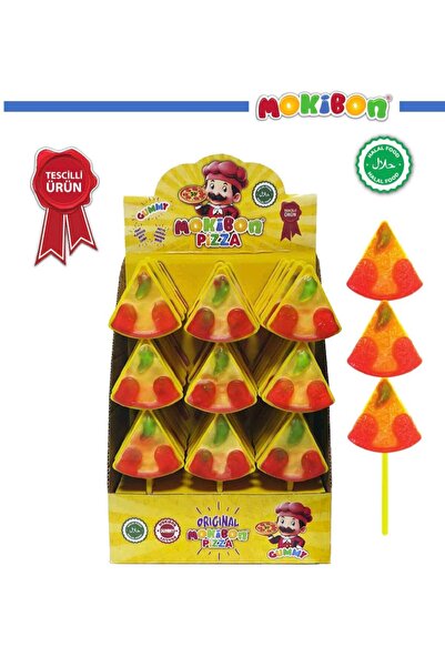 MOKIBON Pizza Şekilli Yumuşak Şeker Jelibon 24'lü SKT:01-05-2027