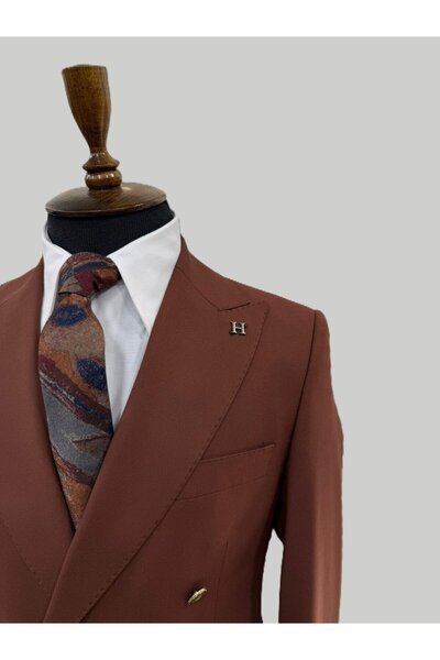 HERMOSE Kiremit Double-Breasted Modern Fit Suit |   Premium Collection