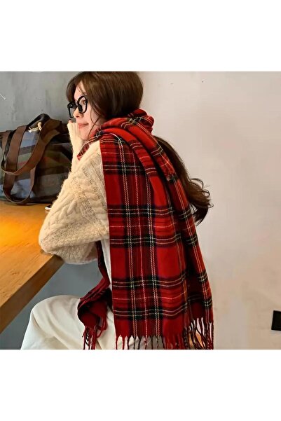 Wearflawless Eșarfă de iarnă cu ciucuri groase Wearlawless, cadou de Crăciun, eșarfă de Crăciun