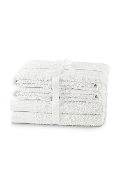 Amelia Home Set of 6 bath towels, 100% cotton, 450 g/sqm, Amari, 2x70x140 cm, 4x50x100 cm, white
