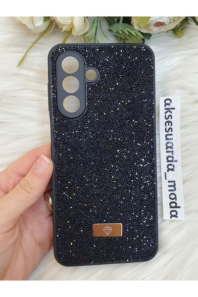 ZB Aksesuarda Moda حافظة فاخرة متوافقة مع هاتف سامسونج جالاكسي A17 مزينة بأحج...